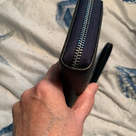 Michael Kors Large Continental Travel Wallet Blue With Silver Hardware New - Picture 3 of 7